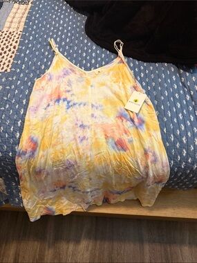Body Glove Yellow Tie-Dye Spaghetti Strap Camisole